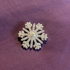 Monet silver snowflake pin